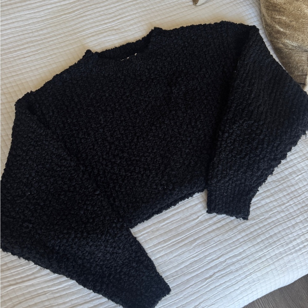Boucle Knit Cropped Sweater